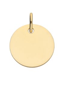 Adelia´s ADELIA ́S Damen Anhänger mit Gravur "Damen 333 Gold Gravurplatte Anhänger Ø 12 mm", Gelbgold 333, gold, Gelbgold 333, Schmuckanhänger, für Damen
