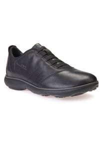 Geox Herren Slipper, Gr. 39, schwarz, Leder, elegant, Schuhe, Schnürschuh, Freizeitschuh mit Textilfutter