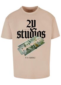 2Y STUDIOS Herren T-Shirt "2Y Studios Herren Razor Oversize Tee", braun, casual, Gr. S, bedruckt, 100% Baumwolle, Shirts