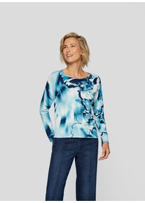 Rabe Damen Strickpullover "Pullover", blau, feminin, Gr. 44, gemustert, 100%Baumwolle, Pullover