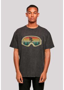 F4NT4STIC Herren T-Shirt "Retro Skibrille Wintersport", schwarz, casual, Gr. XS, Obermaterial: 100% Baumwolle, Shirts, Premium Qualität