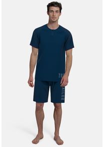 Tom Tailor Herren Shorty "Kilkenny", Gr. 54, blau, Interlock, Obermaterial: 100% Baumwolle, casual, Homewear-Sets, Mit großem Wording