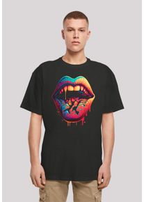 F4NT4STIC Herren T-Shirt "Drooling Lips OVERSIZE TEE", schwarz, casual, Gr. M, Obermaterial: 100% Baumwolle, Shirts, Print