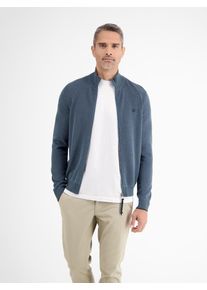 Lerros Herren Strickjacke "Lerros Leichte Strickjacke mit schmaler Rippstruktur", blau, Gr. S, 100% Baumwolle, Strickjacken