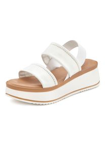 Lascana Damen Plateausandaletten "Sommerschuh, Sandale, Sandalette, offener Schuh", Gr. 38, weiß, Obermaterial: 100% Rindsleder. Futter: 100%