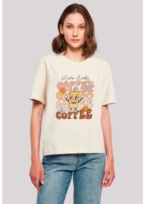 F4NT4STIC Damen T-Shirt "Mothers Day Coffee Lover Mom", weiß, casual, Gr. XL, Obermaterial: 100% Baumwolle, Shirts, Premium Qualität