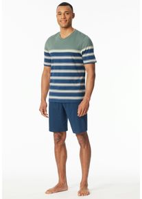 Schiesser Herren Shorty ""Casual Nightwear"", Gr. 56, grün, Single Jersey, Obermaterial: 100% Baumwolle, casual, Homewear-Sets, Shirt mit