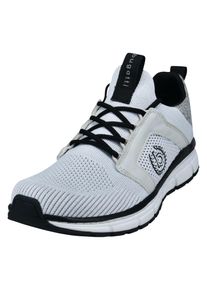 Bugatti Herren Sneaker, Gr. 41, weiß, Textil, sportlich, Schuhe, Schnürschuh, Halbschuh, Freizeitschuh, Kontrastbesatz an der Ferse