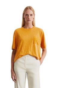 Marc O'Polo MARC O'POLO Damen T-Shirt "mit gewebter Brusttasche", gelb, Basic, Gr. XL, unifarben, Obermaterial: 100% Baumwolle, Shirts