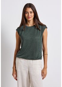 Street One Damen T-Shirt, grün, casual, Gr. 42, unifarben, Stoff, 78% Polyester, 22% Viskose, Shirts, Rundhalsausschnitt