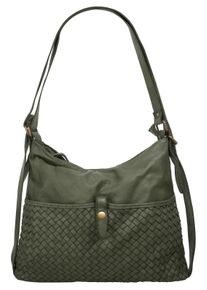 Samantha Look Damen Shopper, grün, Leder, Taschen, echt Leder, Made in Italy