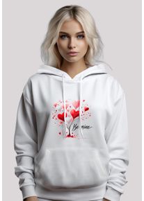 F4NT4STIC Damen Kapuzenpullover "Herzbaum Be Mine", weiß, casual, Gr. M, Obermaterial: 65% Baumwolle, 35% Polyester, Pullover, Premium Qualität