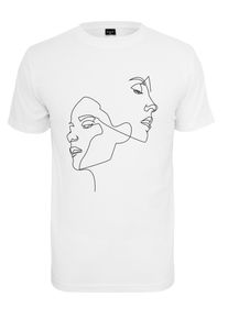 MisterTee Herren Kurzarmshirt "MisterTee Damen Ladies One Line Tee", weiß, casual, Gr. L, bedruckt, 100% Baumwolle, Shirts