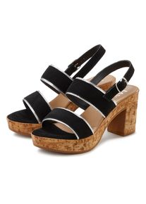Lascana Damen Sandalette "Riemchensandalette, Sandale, Sommerschuh", Gr. 41, silber, Obermaterial: 100% Rindsleder. Futter: 100% Synthetik.