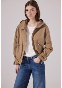 Damen Parka, braun, casual, Gr. 42, STREET ONE STUDIO, unifarben, Web, Obermaterial: 52% Baumwolle, 40% Polyester, 8% Polyamid; Futter: 100%