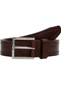 Tommy Hilfiger Damen Ledergürtel "HUDSON EMBOSS LEATHER 3.0", braun, casual, Gr. 115, unifarben, Rindsleder, Gürtel, Größenverstellbar