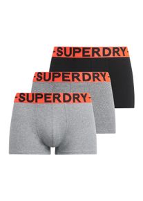 Superdry Herren Boxershorts "TRUNK TRIPLE PACK", Gr. S, grau, Jersey, Obermaterial: 95% Baumwolle, 5% Elasthan, unifarben, Unterhosen