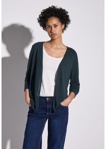 Street One Damen Cardigan, grün, casual, Gr. 40, unifarben, Stoff, 60% Viskose, 40% Polyester, Strickjacken, verschlusslos