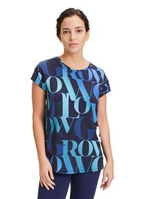 Betty Barclay Damen Kurzarmshirt "Betty Barclay Oversize-Shirt mit Muster", blau, sportlich, Gr. S, Jersey, Obermaterial: 92% Viskose, 8% Elasthan.,