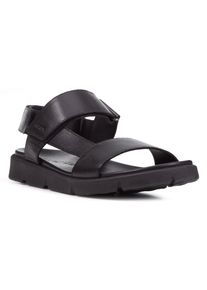 Geox Herren Sandale "U XAND 2S", Gr. 40, schwarz, Leder, casual, Schuhe
