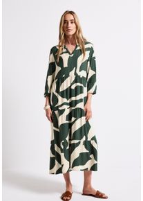 Street One Damen Maxikleid, grün, casual, Gr. 38, bedruckt, Stoff, 100% Viskose , Kleider, soft und trageangenehm