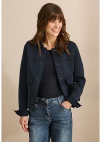 Cecil Damen Kurzjacke, blau, casual, Gr. L, unifarben, Stoff, Obermaterial: 93% Polyester, 7% Elasthan; Futter: 100% Polyester, Jacken, aus