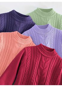 Classic Basics Damen Stehkragenpullover "Pullover", lila, Gr. 40, unifarben, 100% Polyacryl, Pullover