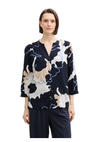 Tom Tailor Damen Klassische Blusebig floral shapes design, casual, Gr. 36, bedruckt, Obermaterial: 100% Viskose, Blusen, mit All-Over Print