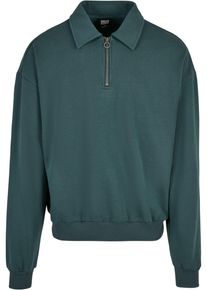 Urban Classics Herren Rundhalspullover "Urban Classics Herren Shirt Collar Crew", grün, casual, Gr. XL, unifarben, 65% Baumwolle, 35% Polyester,