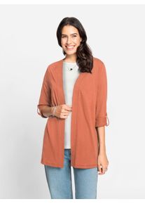 Inspirationen Damen Shirtjacke "Shirtjacke", orange, Gr. 38, unifarben, 100% Baumwolle, Shirts
