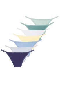 Vivance Damen String, Gr. 32, bunt, Single Jersey, Obermaterial: 95% Baumwolle, 5% Elasthan. Spitze: 80% Polyamid, 20% Elasthan, unifarben,