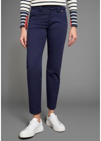 HECHTER PARIS Damen Chinohose, blau, feminin, Gr. 42, unifarben, Web, Obermaterial: 98% Baumwolle, 2% Elasthan, Hosen, im geraden Schnitt