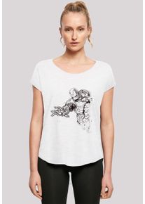 F4NT4STIC Damen T-Shirt "Marvel Avengers Iron Man Mono Line", weiß, casual, Gr. XXL, Obermaterial: 100% Baumwolle, Shirts, Damen,Premium