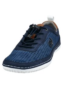 Bugatti Herren Slip-On Sneaker, Gr. 42, blau, Lederimitat, sportlich, Schuhe, Freizeitschuh, Halbschuh, Slipper mit Lochmuster