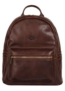 Pike PIKÉ Cityrucksack, braun, Rindsleder, Leder, Retro, klassisch, Rucksäcke, echt Leder, Made in Italy