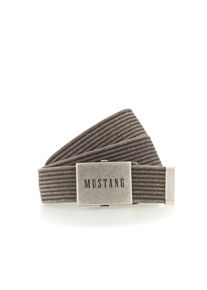 Mustang Damen Stoffgürtel, grau, casual,klassisch,sportlich, Gr. 95, unifarben, Baumwolle, Gürtel, Gewaschenes Rillenband, Klemmverschluss aus mattem