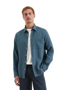 Marc O'Polo MARC O'POLO Herren Langarmhemd "aus reinem Leinen", grau, casual, Gr. M, unifarben, Obermaterial: 100% Leinen; Futter: 100% Baumwolle, Hemden