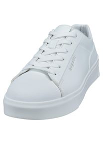 Bugatti Herren Plateausneaker, Gr. 43, weiß, Lederimitat, sportlich, Schuhe, Freizeitschuh, Halbschuh, Schnürschuh mit seitlicher Logoprägung