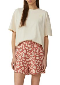 QS Damen T-Shirt, beige, casual, Gr. M, unifarben, bedruckt, Jersey, Obermaterial: 100% Baumwolle, Shirts, mit Rückenprint