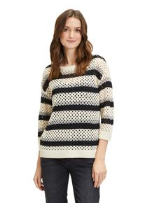 Betty Barclay Damen Strickpullover "Betty Barclay Grobstrick-Pullover mit Streifen", beige, casual, Gr. 38, Strick, Obermaterial: 100% Polyacryl.,