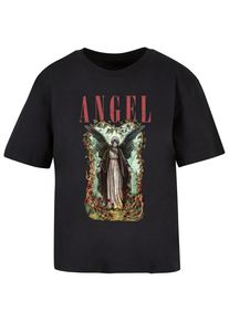 MISS TEE Herren Kurzarmshirt "Miss Tee Damen Angel Tee", schwarz, casual, Gr. S, unifarben, 100% Baumwolle, Shirts