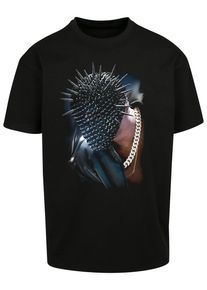 Herren T-Shirt "Upscale by Mister Tee Herren Thorned Mask Oversize Tee", schwarz, casual, Gr. S, UPSCALE BY MISTER TEE, unifarben, 100% Baumwolle,