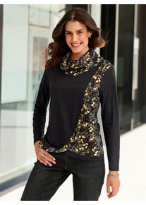 Inspirationen Damen 2-in-1-Langarmshirt "Shirt", gelb, Gr. 38, gemustert, mehrfarbig, 50% Baumwolle, 50% Modal, Shirts