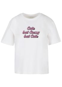 MISS TEE Herren T-Shirt "Miss Tee Cute But Sassy Tee", weiß, casual, Gr. XS, bedruckt, 100% Baumwolle, Shirts