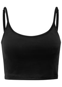 Urban Classics Herren Muskelshirt "Urban Classics Ladies Short Velvet Top", schwarz, casual, Gr. L, unifarben, 93% Polyester, 7% Elasthan, Shirts