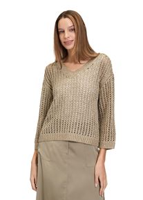 Betty Barclay Damen Strickpullover "Betty Barclay Lochstrick-Pullover mit Pailletten", braun, Basic, Gr. 40, Strick, Obermaterial: 73% Polyacryl, 27%