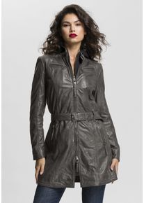 Mauritius Damen Ledermantel "BENTE2", grau, casual, Gr. XXL, Obermaterial: 100% Schafsleder. Futter: 100% Baumwolle. Ärmelfutter: 100% Polyester.
