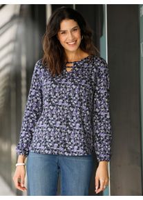 Inspirationen Damen Print-Shirt "Shirt", lila, Gr. 36, geblümt, gemustert, mehrfarbig, bedruckt, 50% Baumwolle, 50% Modal, Shirts