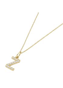 Luigi Merano Damen Kette mit Anhänger "Anhänger Buchstabe Z mit Zirkonia, Gold 375", 45cm, Gelbgold 375, gold, Gelbgold 375, Halsketten