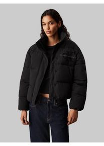 Damen Outdoorjacke "CHENILLE MONOLOGO PUFFER", schwarz, feminin, Gr. XL, Calvin Klein Jeans, unifarben, Web, Obermaterial: 100% Polyamid. Futter: